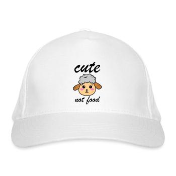 Cute not Food Vegan Sheep Design - Organic Baseball Cap - white - Front