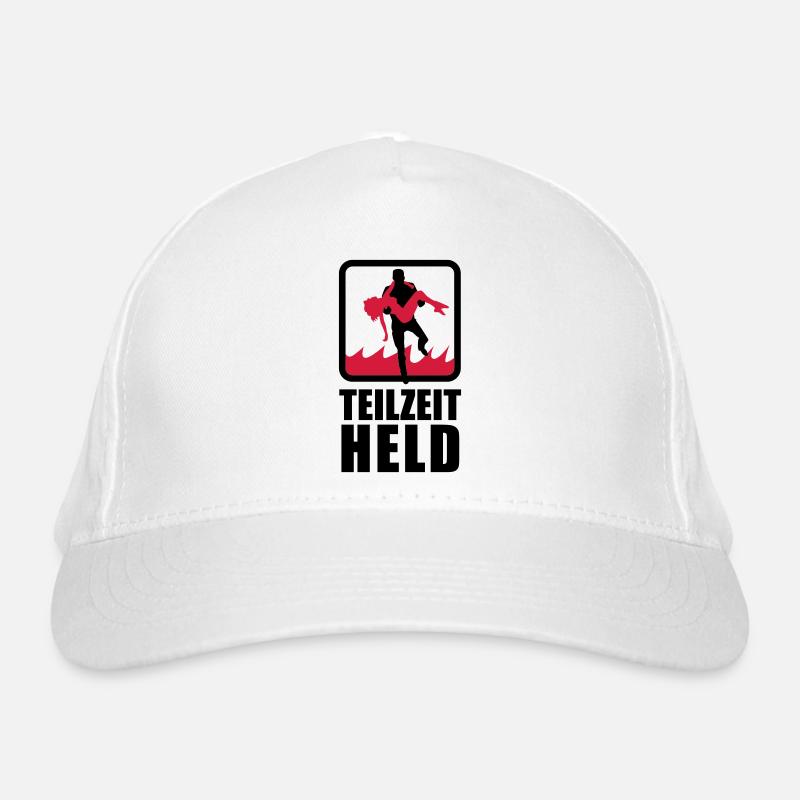 Teilzeit Held mit Flammen Bio-Baseballkappe