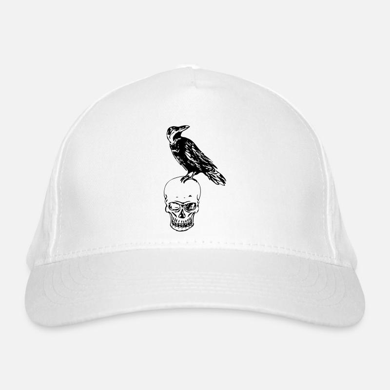 Raven Of Death - Bio-Baseballkappe - Weiß