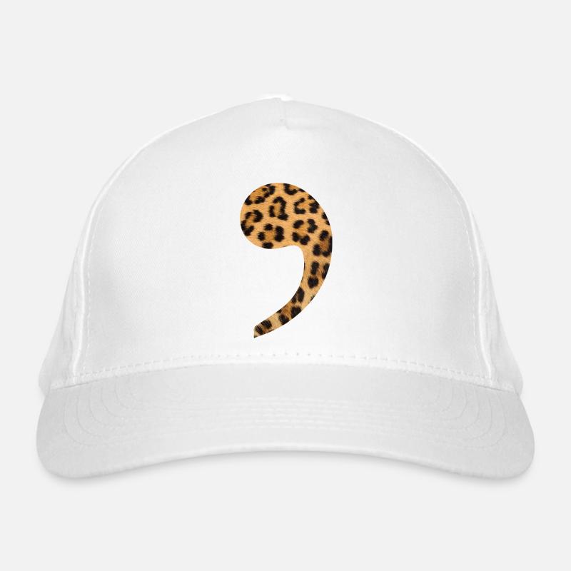 leopard comma trend gift idea punctuation Organic Baseball Cap