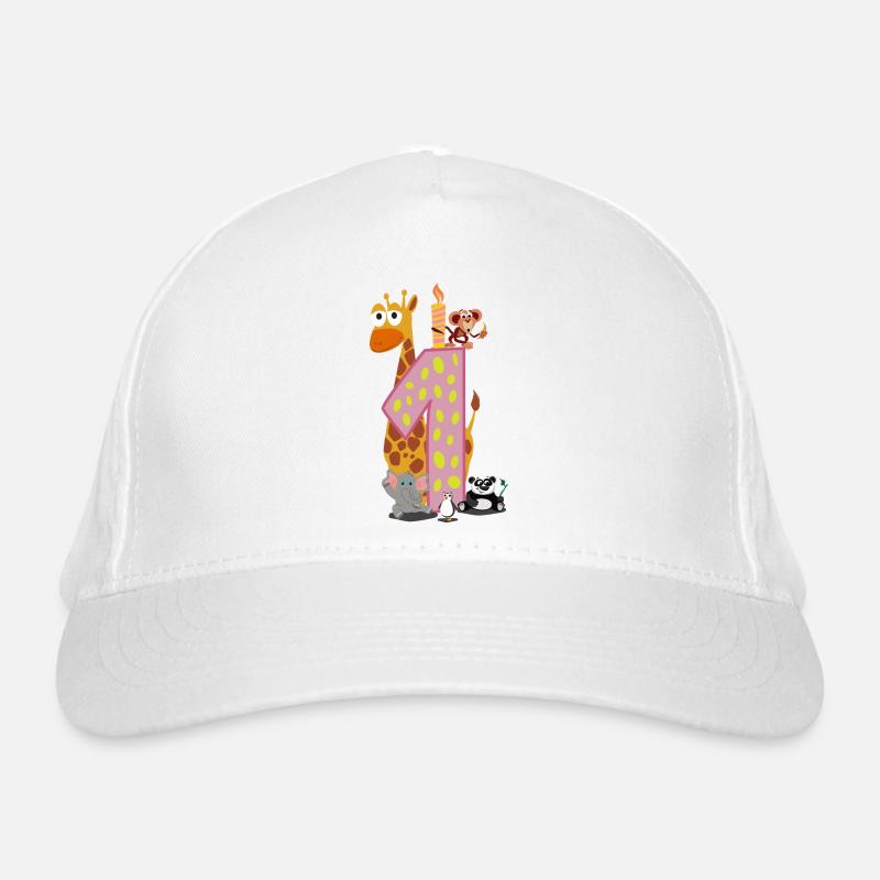 First Birthday Zoo Animals Organic Baseball Cap