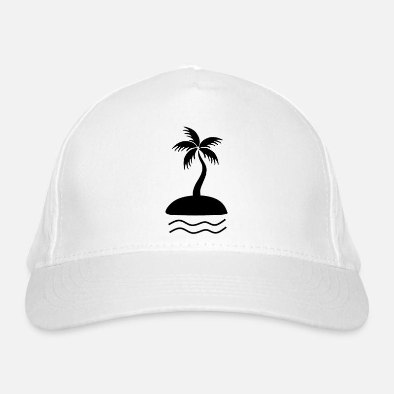 Palm Tree Black Organic Baseball Cap