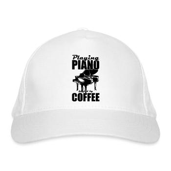 Klavier Musik Instrument - Bio-Baseballkappe - Weiß - Vorne