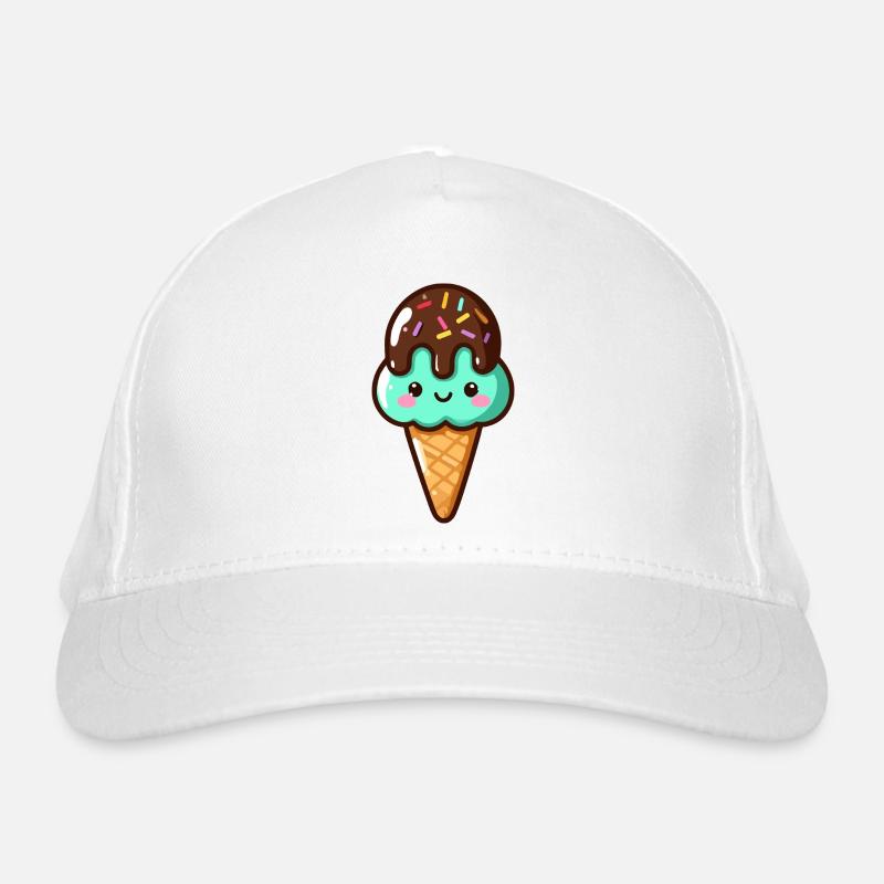 Süßes Pistazien-Schoko-Eis Bio-Baseballkappe