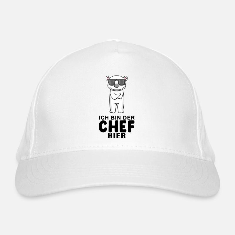 Chef Spruch mit Eisbär Motiv Bio-Baseballkappe