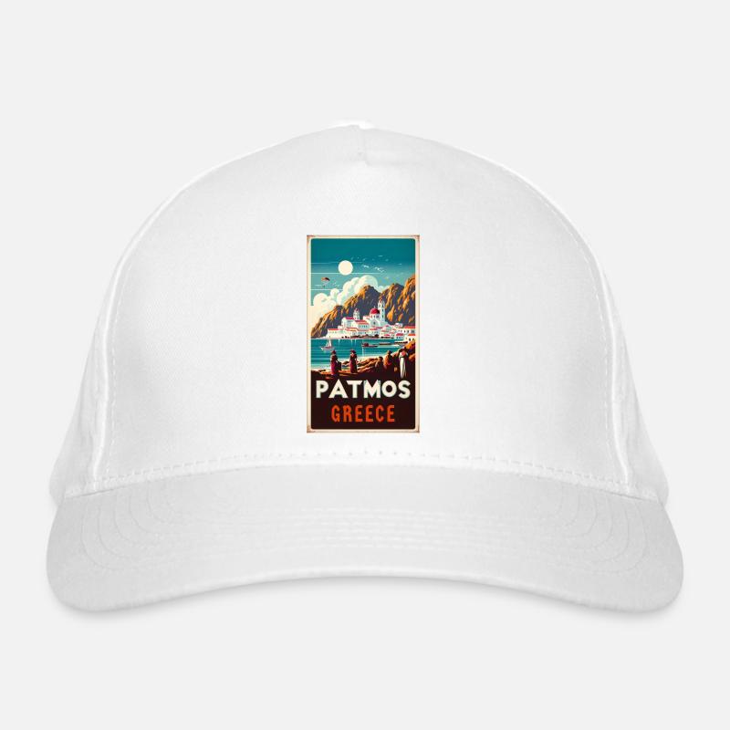 Design de vacances vintage à Patmos en Grèce Casquette classique bio