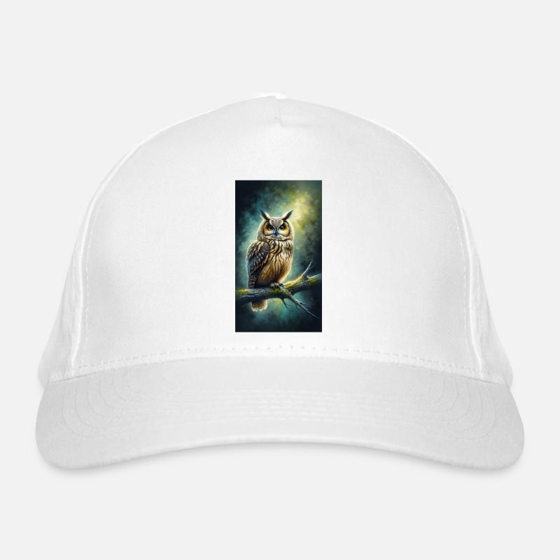 Eule im Aquarell Bio-Baseballkappe