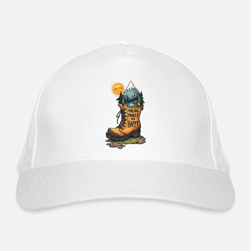 Hiking Makes Me Happy Organic Baseball Cap