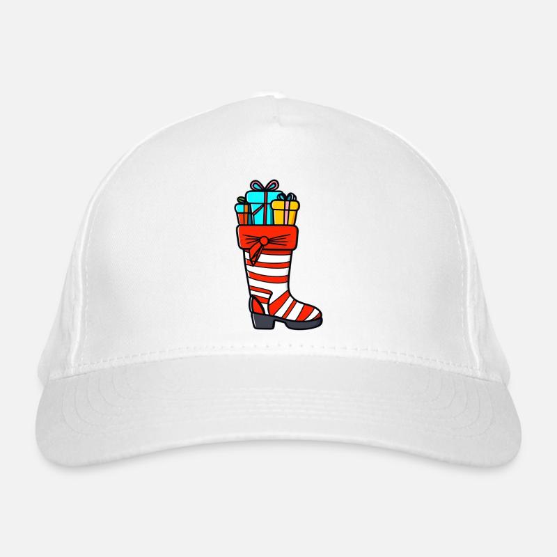 Bas de Noël coloré avec des cadeaux Casquette classique bio