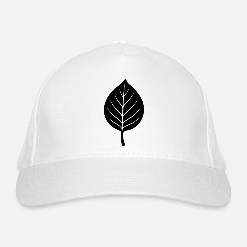 Schwarze Blattsilhouette Minimal Bio-Baseballkappe