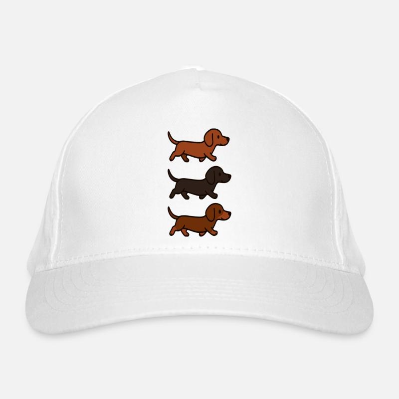 Running Dachshund Pattern Dog Illustration Organic Baseball Cap