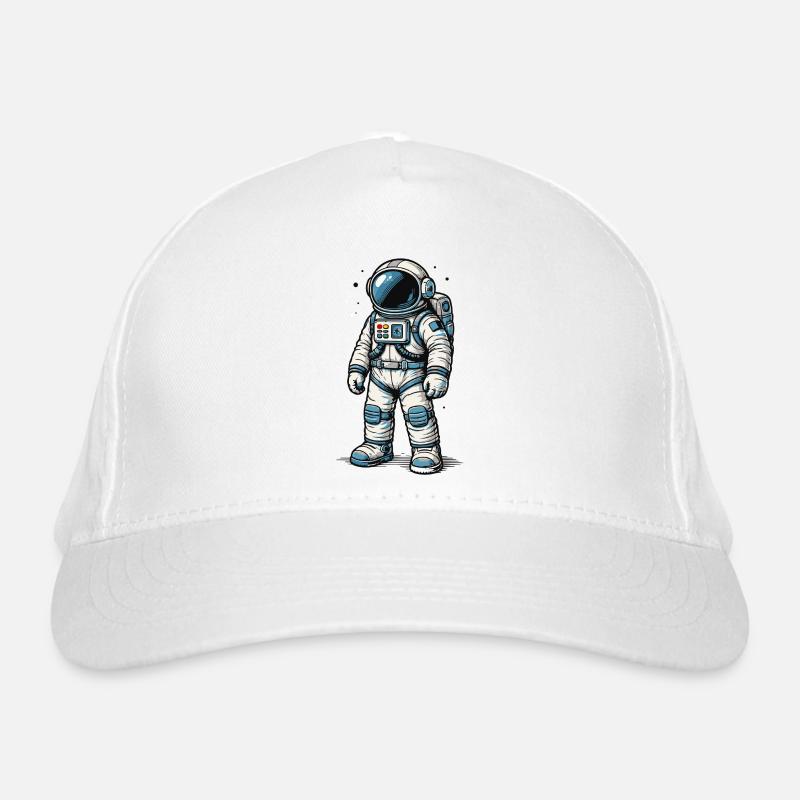 Astronaute de bande dessinée détaillé dans l’espace ouvert Casquette classique bio