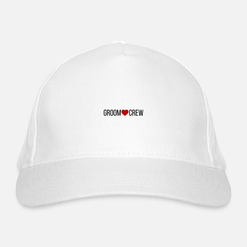 Groom Crew Heart Organic Baseball Cap