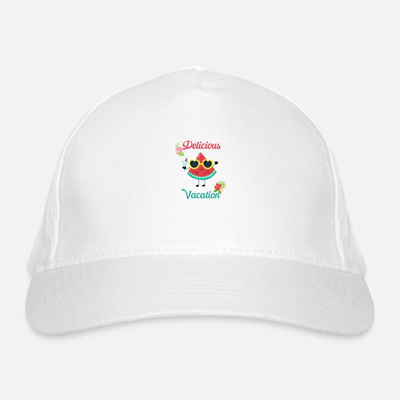 Drôle de fruit pastèque délicieux plaisir de vacances Casquette classique bio