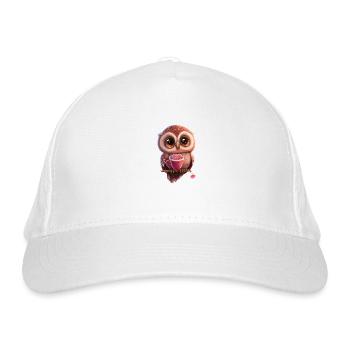 Eule Tier süß wild vogel Zoo wald natur kind - Bio-Baseballkappe - Weiß - Vorne