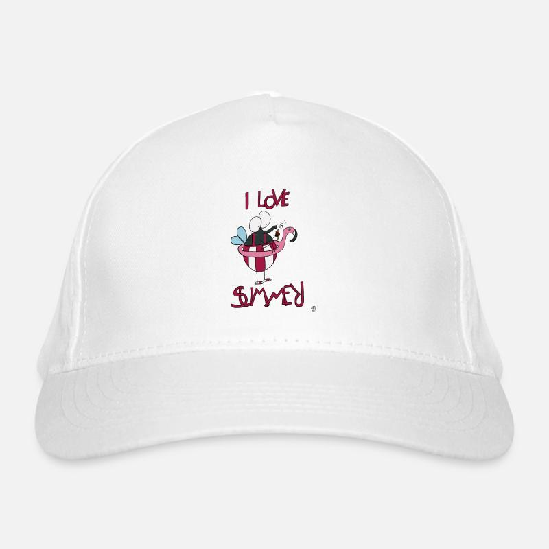 Fliege mit Badeanzug in Urlaubsfeeling Bio-Baseballkappe