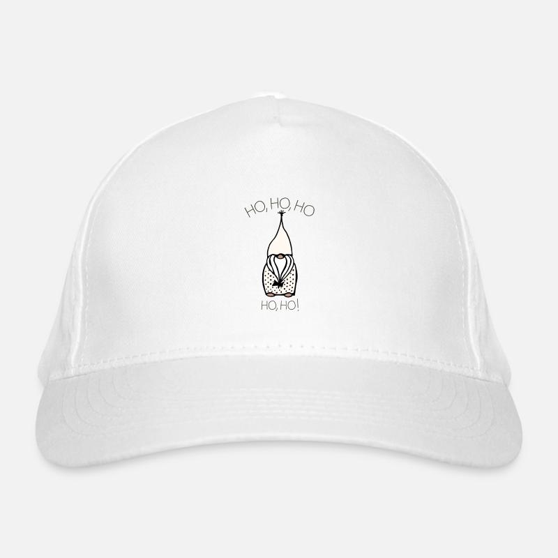 Weihnachtswichtel Ho, ho, ho - Bio-Baseballkappe - Weiß