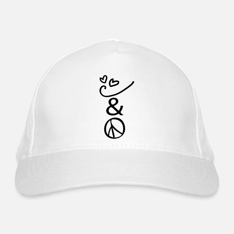 Love & Peace-Zeichen Bio-Baseballkappe