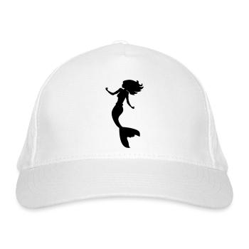 Meerjungfrau Silhouette - Bio-Baseballkappe - Weiß - Vorne