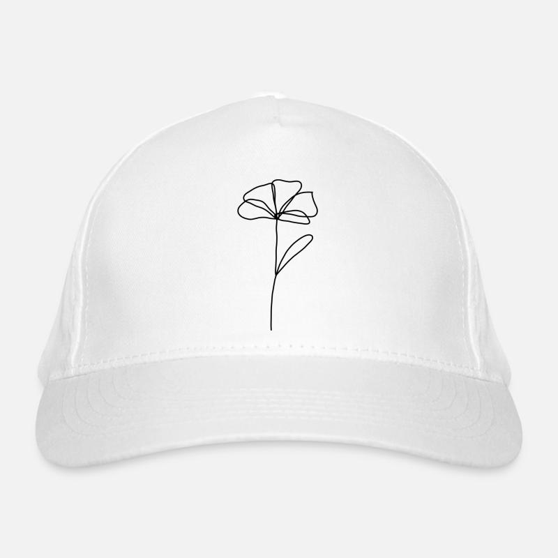 One line Blume Bio-Baseballkappe
