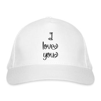 I love you - Bio-Baseballkappe - Weiß - Vorne