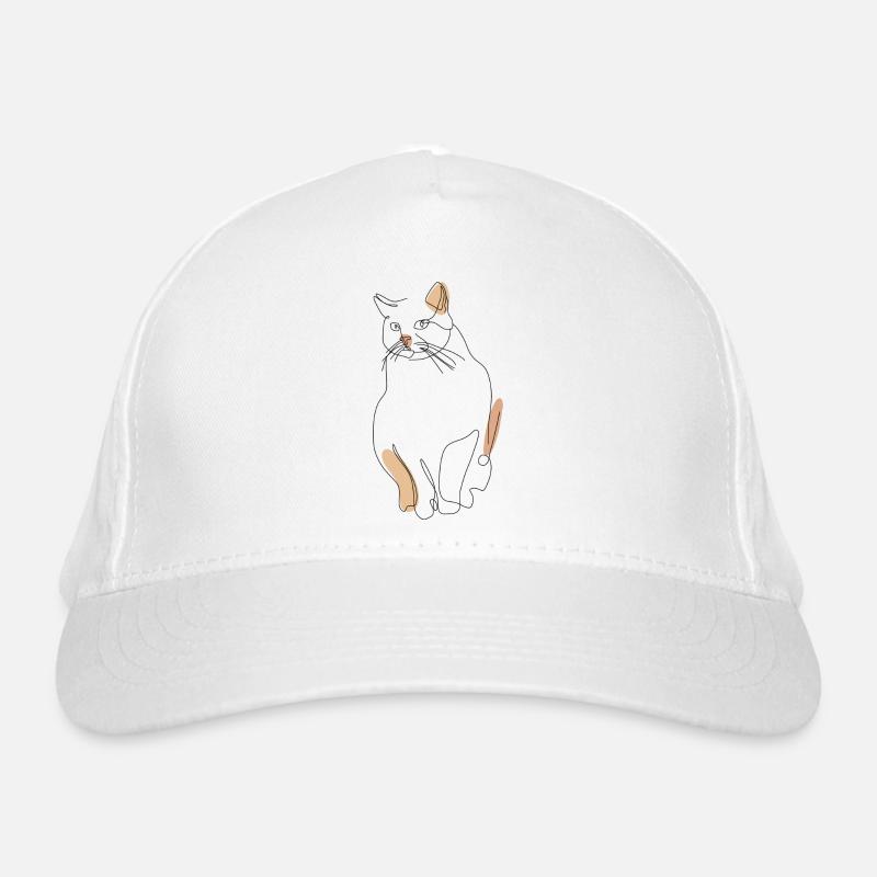 Katze - Bio-Baseballkappe - Weiß