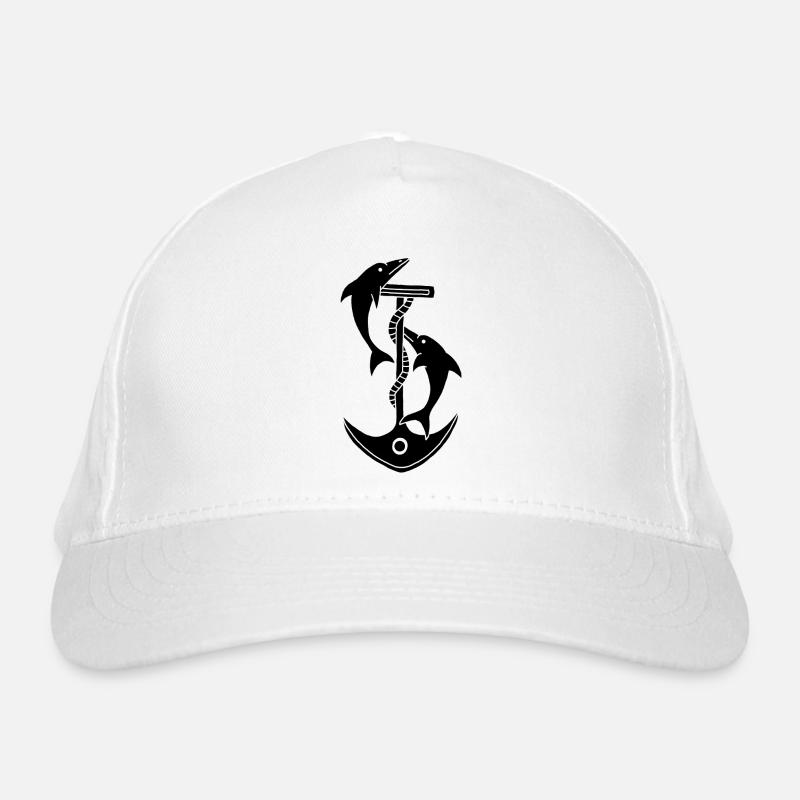 Ancre et dauphins (noir) Casquette classique bio