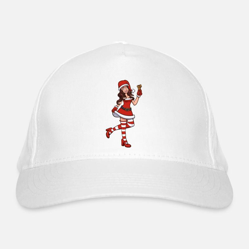 Weiblicher Weihnachtsmann Bio-Baseballkappe