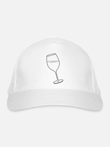 Verre à vin - Casquette classique bio - blanc - Devant