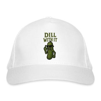 Dill with it T-SHIRT | Wütende Gurke Hemd - Bio-Baseballkappe - Weiß - Vorne