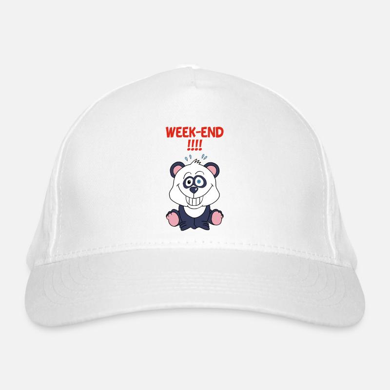 Panda on the weekend Organic Baseball Cap