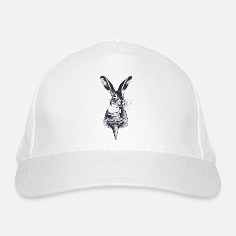 Hase mit Eis Vintage Gravur - Casquette classique bio - blanc