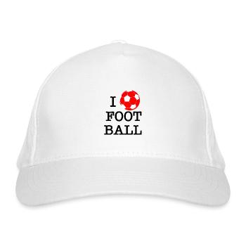 I love football - Organic Baseball Cap - white - Front