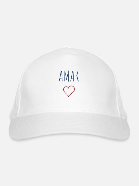 AMAR corazón - Bio-Baseballkappe - Weiß