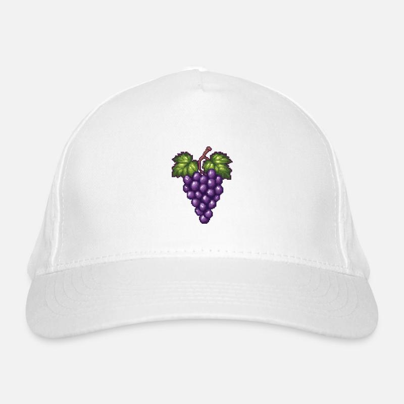 Grapes Pixel Organic Baseball Cap