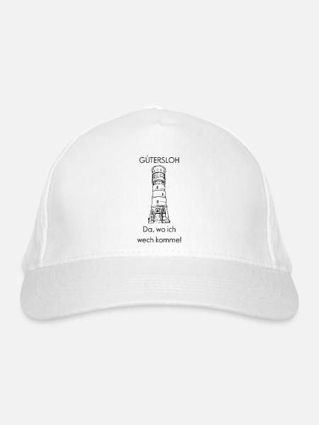 Gütersloh noir sans fond - Casquette classique bio - blanc - Devant