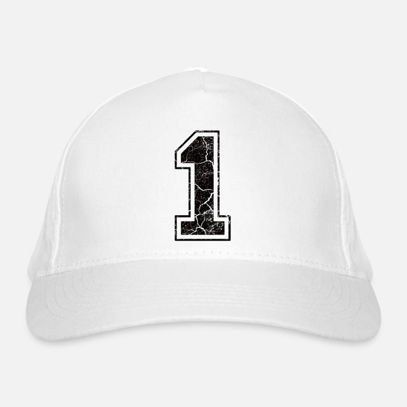 1 one eins black schwarz (de) Bio-Baseballkappe