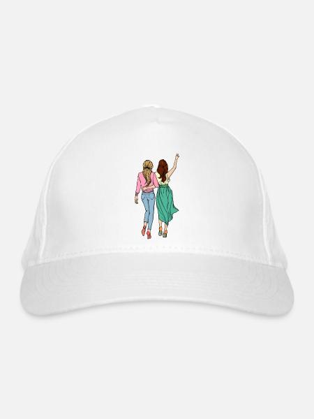 Beste Freunde Freundin - Bio-Baseballkappe - Weiß