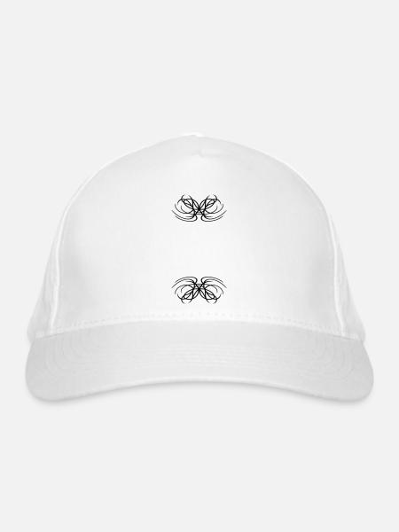 Design kunstvolles abstraktes Tribal - Bio-Baseballkappe - Weiß - Vorne