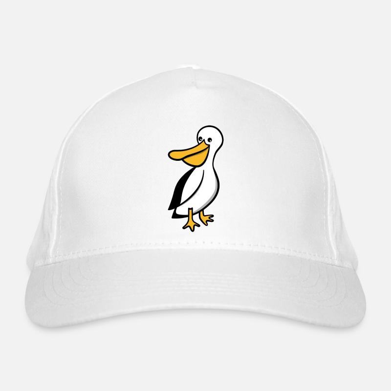 Pellie der Pelikan - Bio-Baseballkappe - Weiß