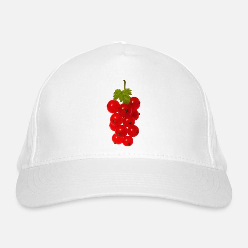 Rote Johannisbeeren auf einem Ast mit Blatt Beeren Bio-Baseballkappe
