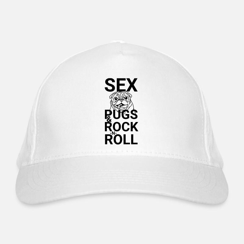 Mops and Roll - Der rockige Mops Bio-Baseballkappe