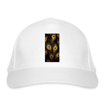 Peacock feathers - Organic Baseball Cap - white - Front