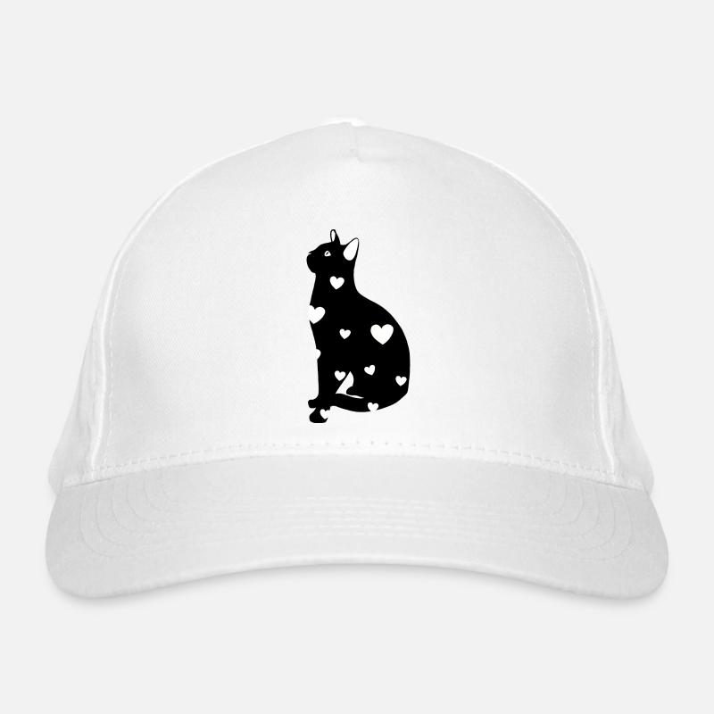 Chat noir et les cœurs Casquette classique bio
