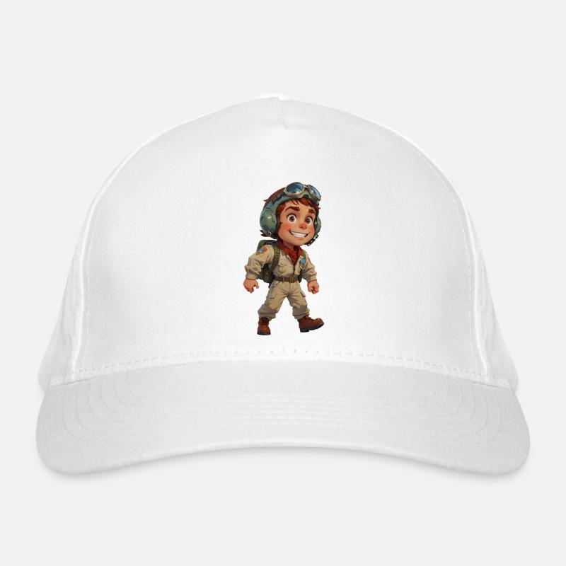 Cute Cartoon Fighter Pilot Organic Baseball Cap
