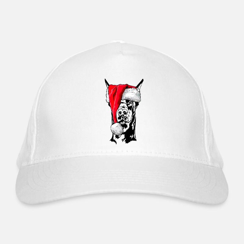 Père Noël Doberman Chiens de Noël Wilsigns Casquette classique bio