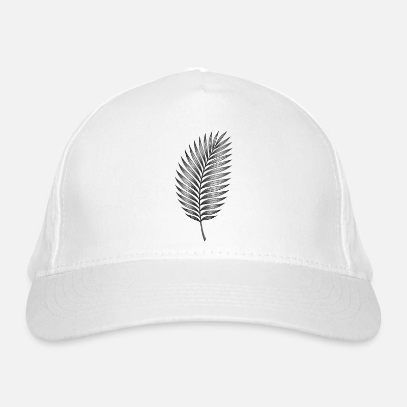 Black palm leaf pattern Organic Baseball Cap
