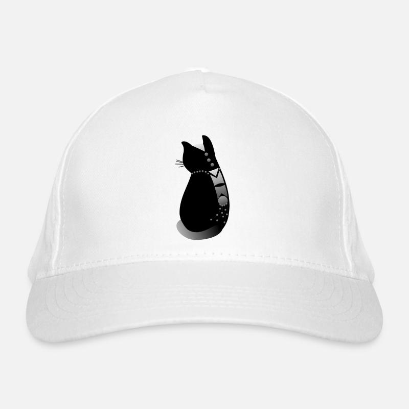 Zarte und dekorierte schwarze Katze Bio-Baseballkappe