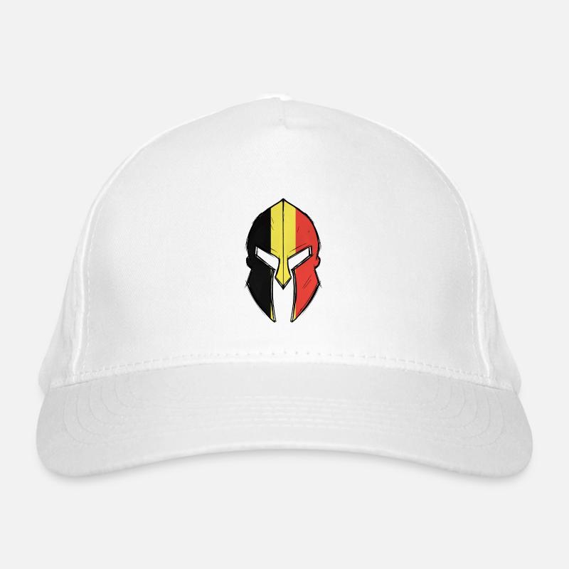 drapeau belge en casque de guerrier spartiate Casquette classique bio