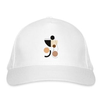 Geometric harmony in earth tones - Organic Baseball Cap - white - Front
